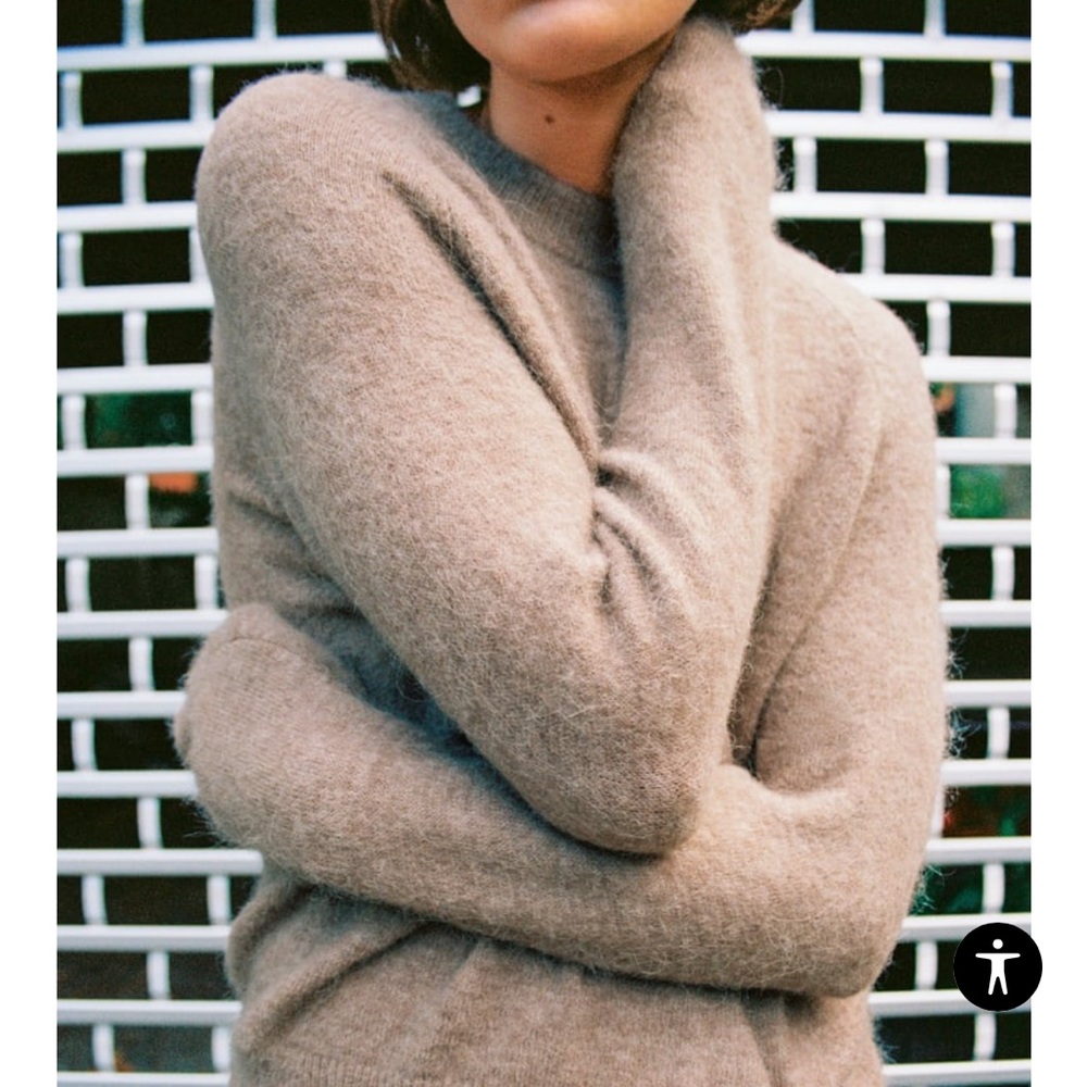 Zara ALPACA AND WOOL BLEND SWEATER brown/taupe